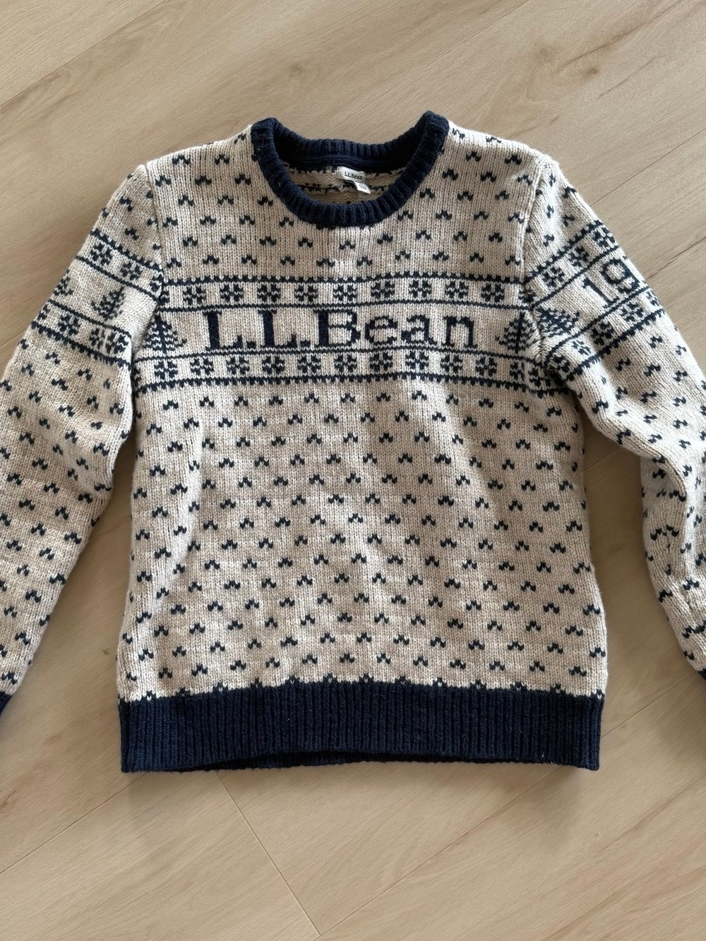 L.L. Bean Women's Bean's Classic Ragg Wool Intarsia Sweater NWOT SIZE XL